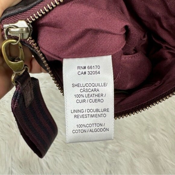 Anthropologie Women’s Maroon Leather Metallic Wristlet Small 5.5" X 7.5" - Picture 9 of 16